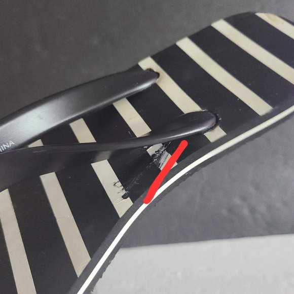 Kate Spade black/white flip flop sz.7 women's - Picture 9 of 9